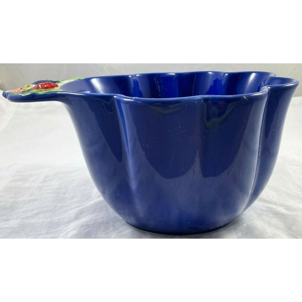 Temptations Figural Fruit Mixing Bowl Blue Berry by Tara 2 QT 8" Ovenware Handle